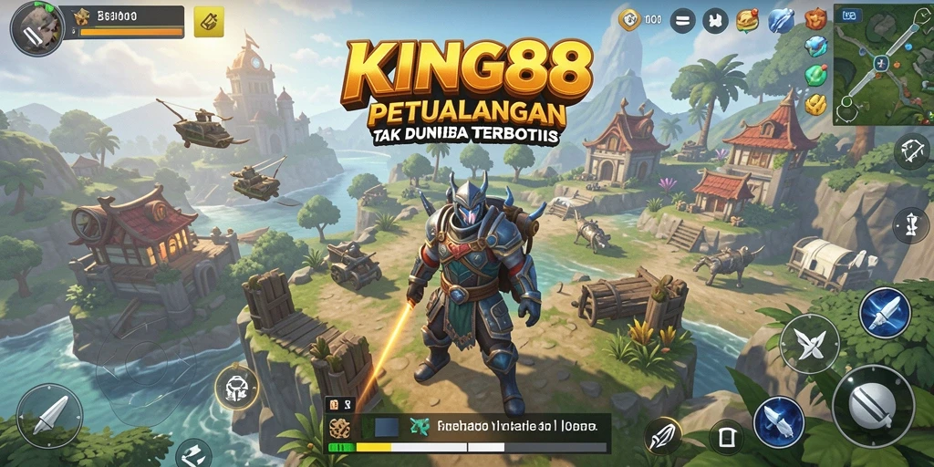 Tangkapan layar gameplay KING88 menampilkan dunia terbuka yang luas dan grafis yang memukau.