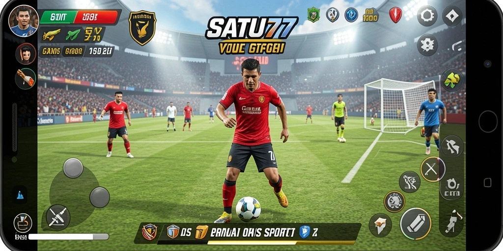 Tampilan gameplay <strong>SATU77</strong> yang seru dan menegangkan saat berkompetisi di lapangan.
