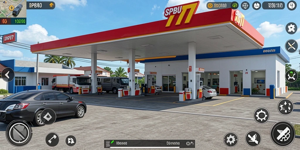 Gameplay SPBU77 yang mengasyikkan dalam dunia terbuka.